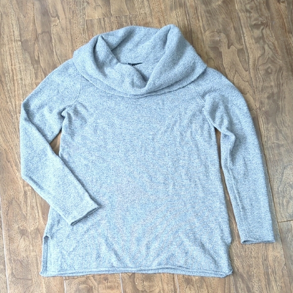 Forte Cashmere Sweaters - Forte Cashmere Gray Cowlneck Sweater